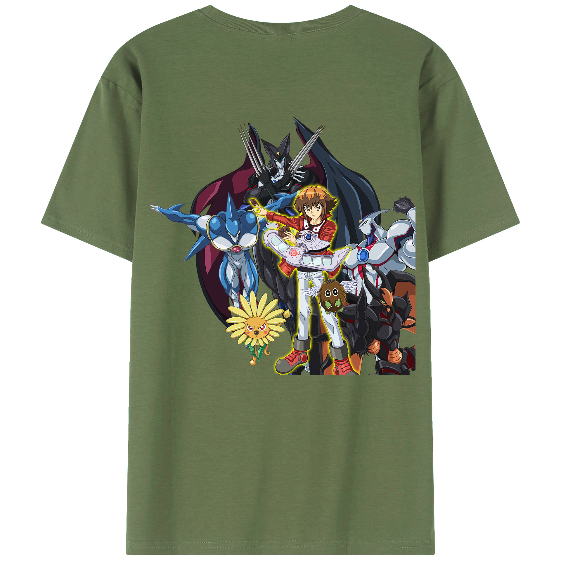 （画像用） 遊☆戯☆王 Yu-Gi-Oh! 綿100％ メンズ半袖Tシャツ（バックプリント） 通気性